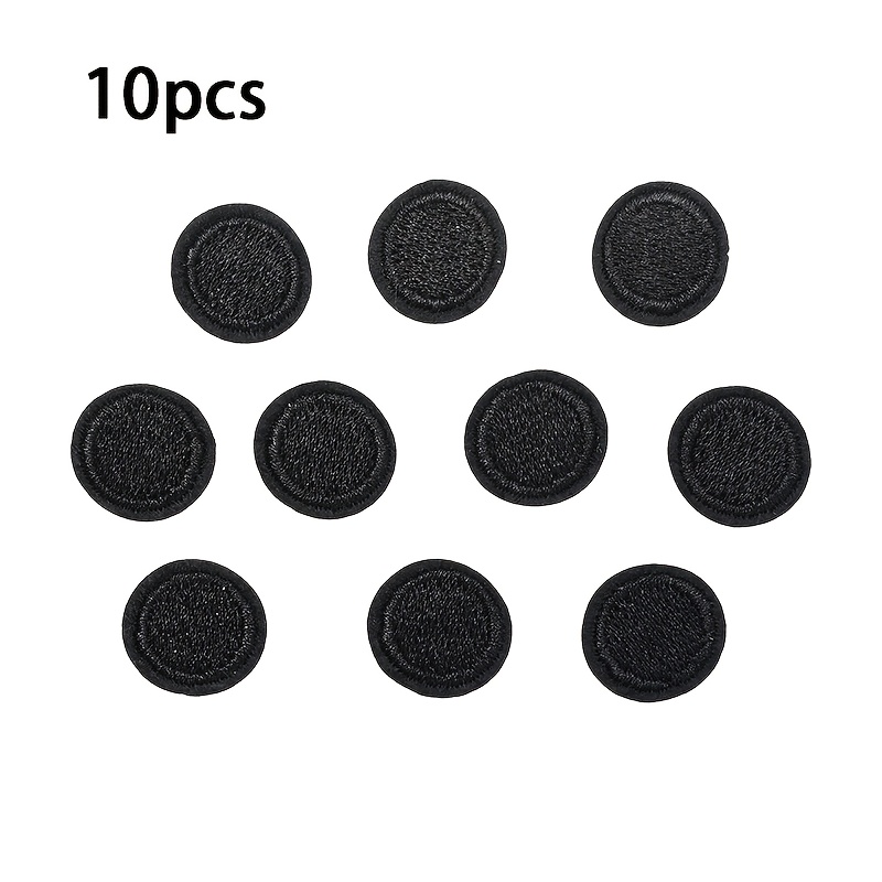Image of 10pcs 1.6cm Dot Embroidered Hot Melt Glue Patches For Clothes, Hats, Bags And Shoes