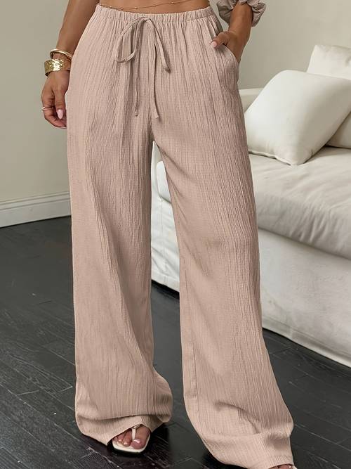 womens plus size elegant loose fit wide lazy wake bed pants suitable for pajamas machine washable year round comfortable nightwear non