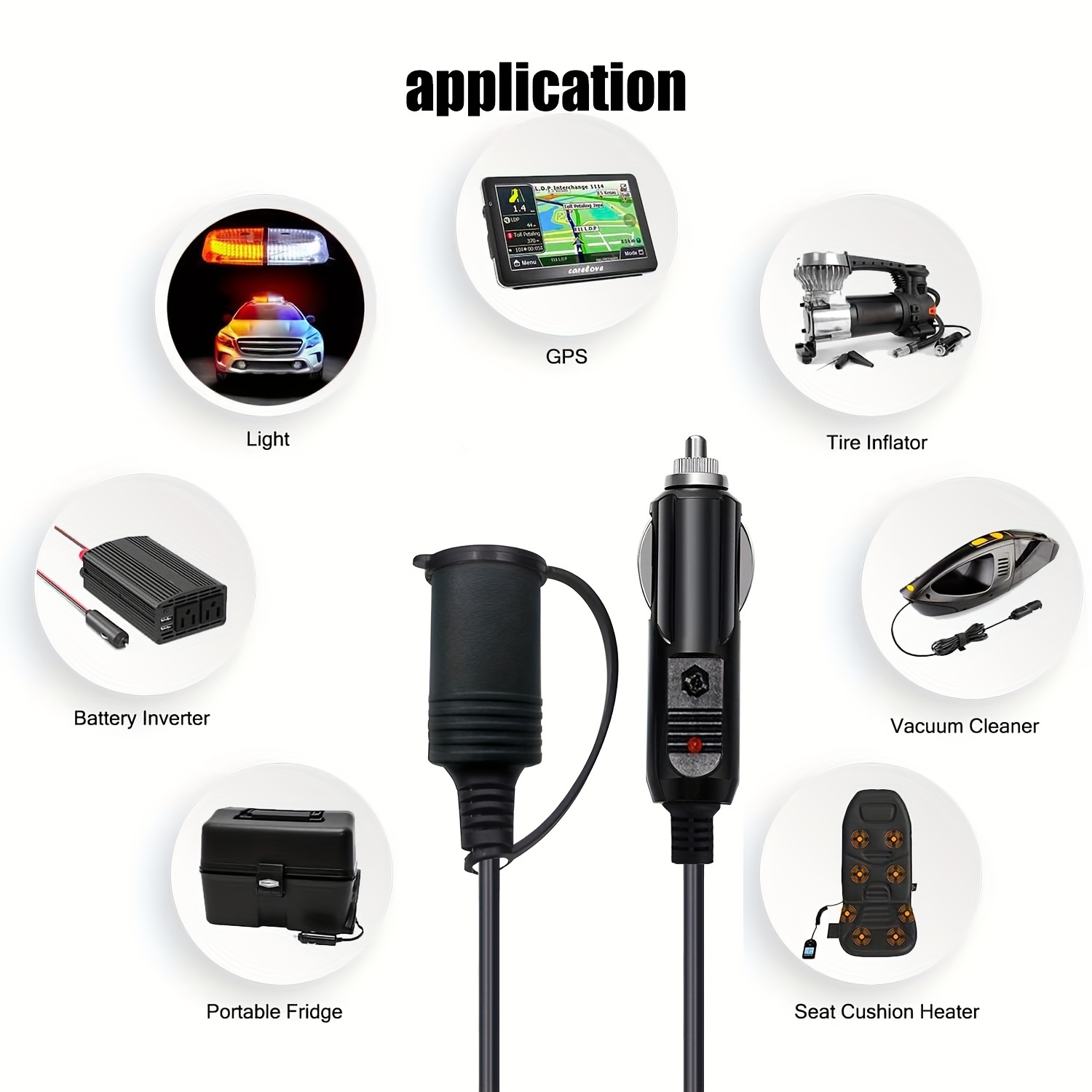 Cavo Di Prolunga Per Accendisigari Da Auto: Cavo Per Accendisigari Da 5 M 12 V Cavo Di Prolunga Per Presa Accendisigari Con Fusibile Da 15 A Per 12 V24 V 89912880