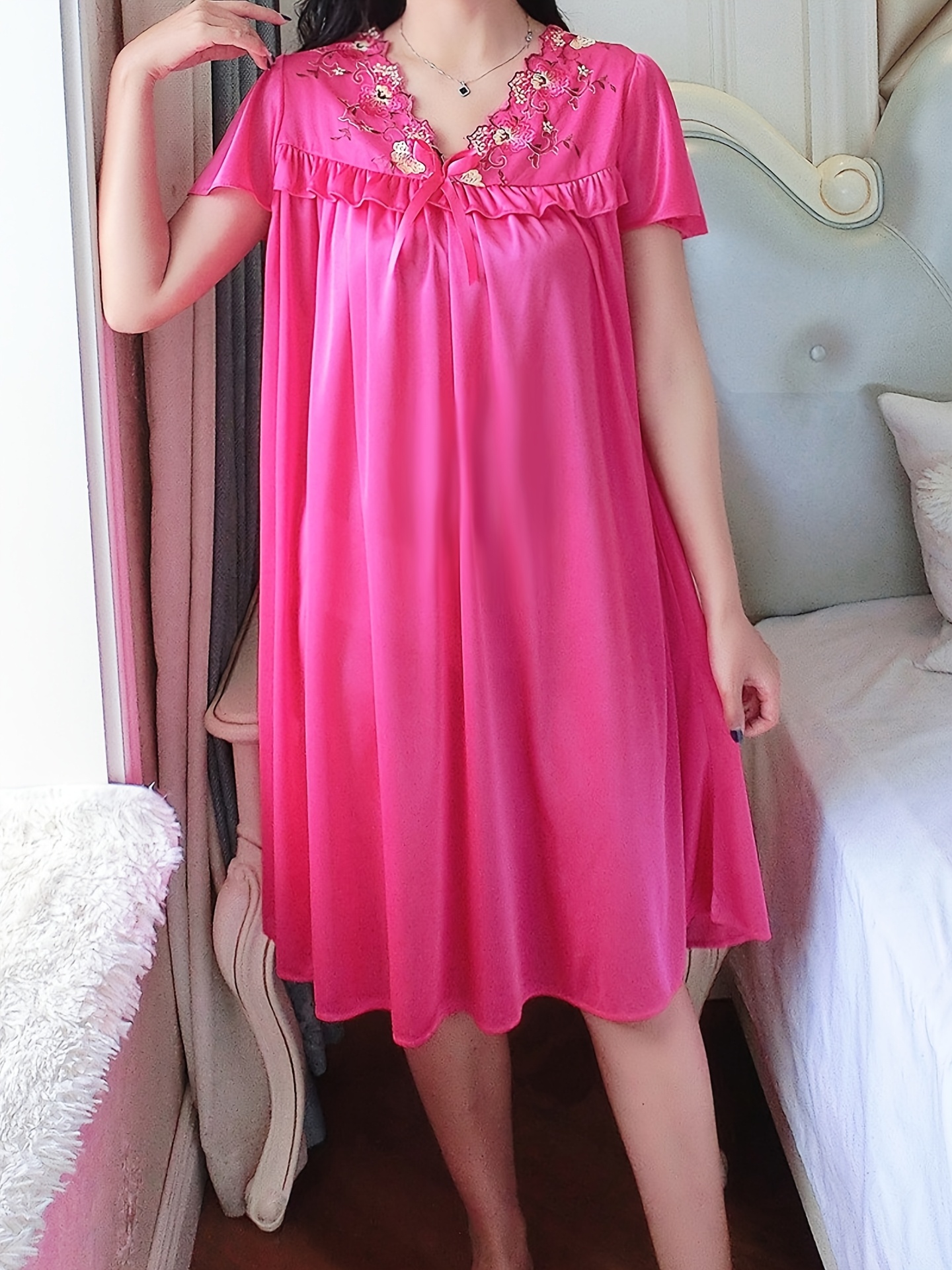 silk night dress short - Mauritius