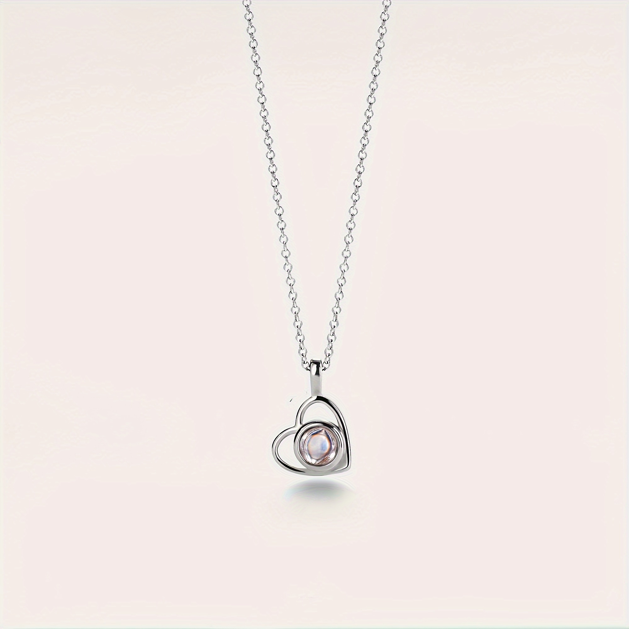 E-shop Personalisiertes Foto-Projektions-Herzanhänger aus Edelstahl, perfektes Geschenk für Frauen, Familie, Valentinstag Muttertag