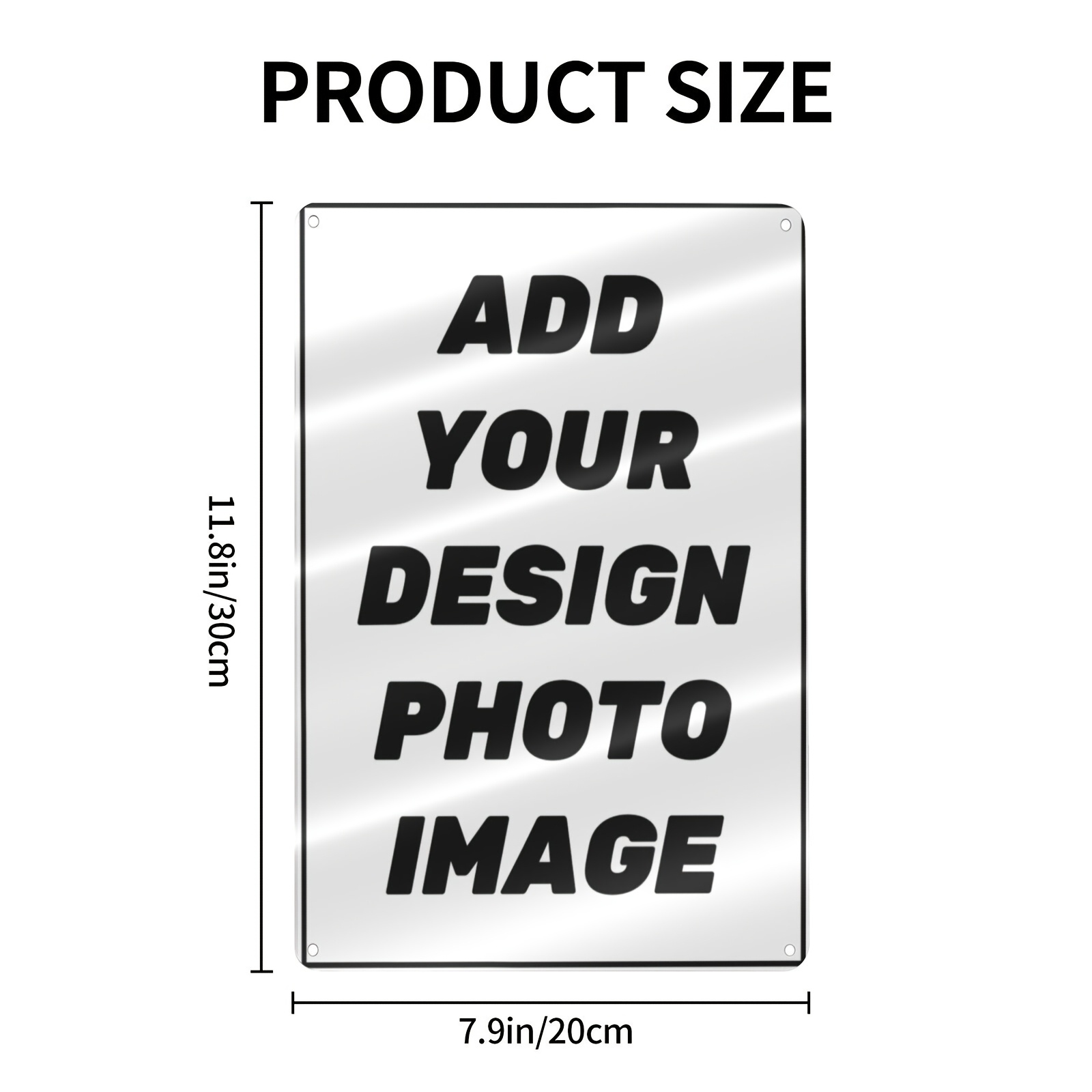 Image of Custom Aluminum Metal Signs | Personalized X 12 Inches/20 X 30 Cm Vertical Wall Art Decor - Add Your Image | Sturdy, , Waterproof, Easy Mounting For Indoor Or Outdoor Use