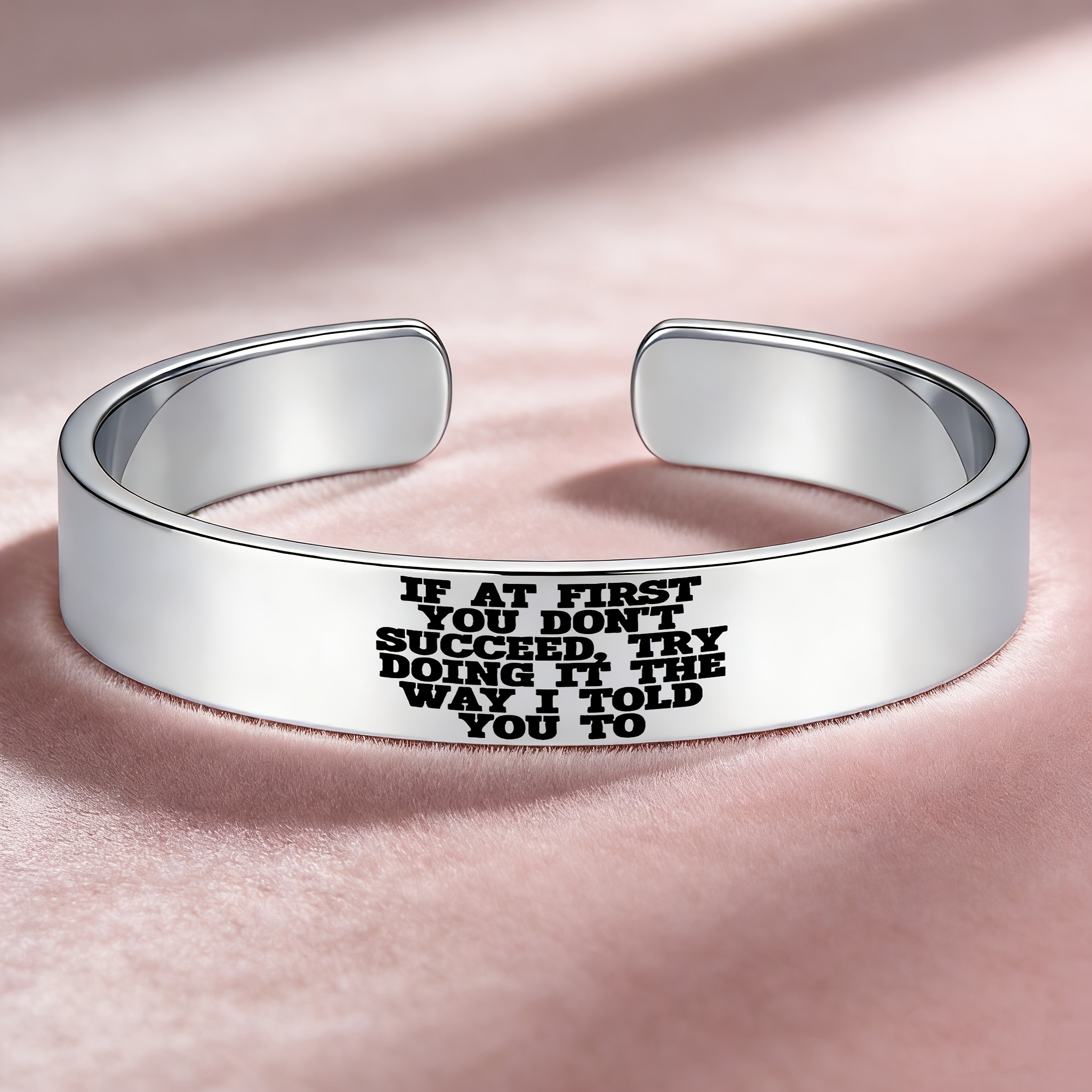 Inspirational Encouragement 304 Stainless Steel Open Bangle