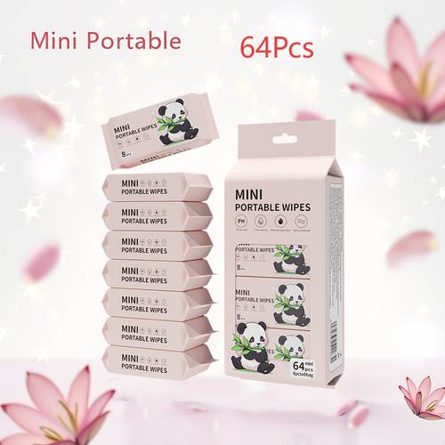 64 lots de lingettes humides mini portables, lingettes alcool, pour ou les , outils de nettoyage facial parfaits | parfait pour nettoyer et les chiens