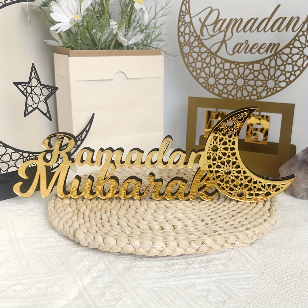 

2d Flat Elegant Acrylic Wooden Desktop Decor - Ramadan Kareem & , Ideal Gift