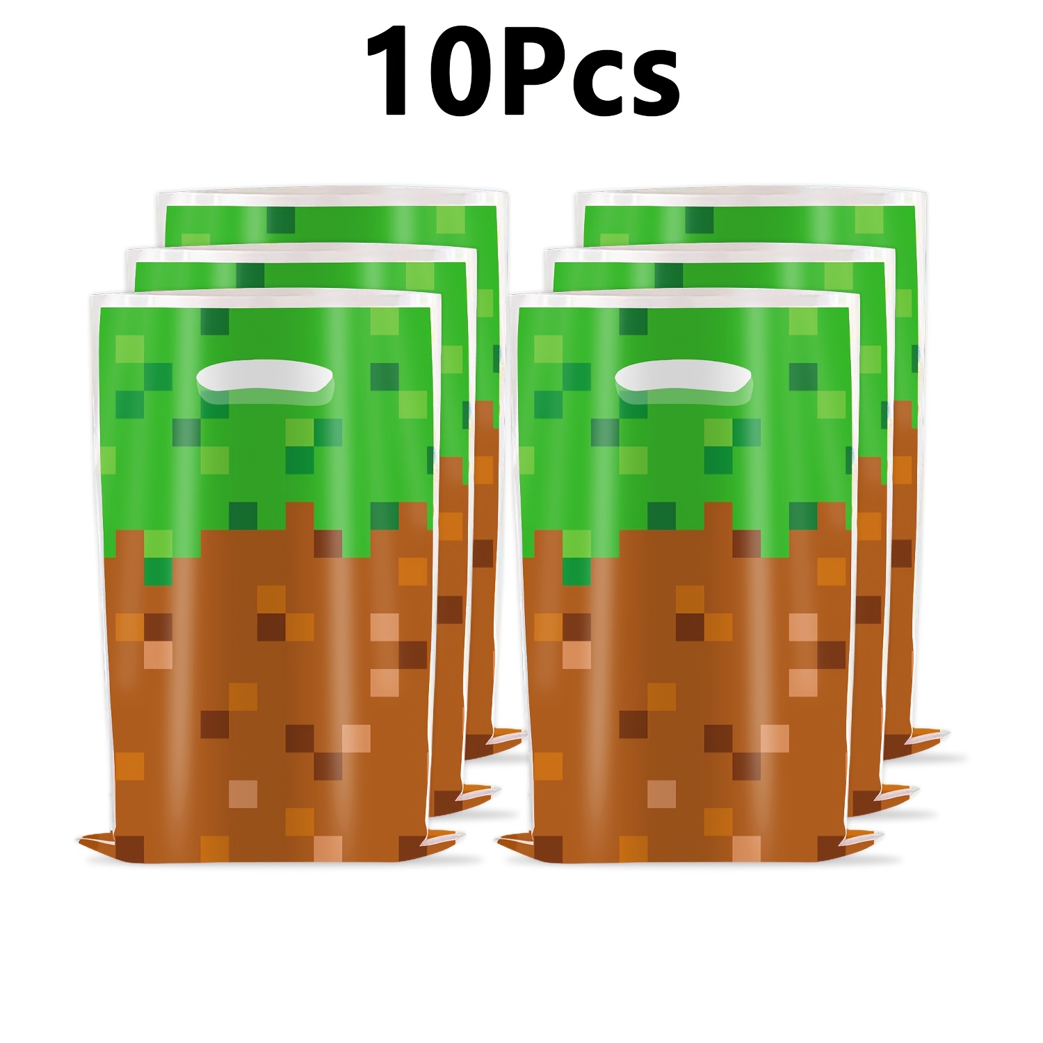 Image of 10/30/50pcs Pixel Tote Bags For Miner Theme Birthday Party Table Gift Bag Decoration Props