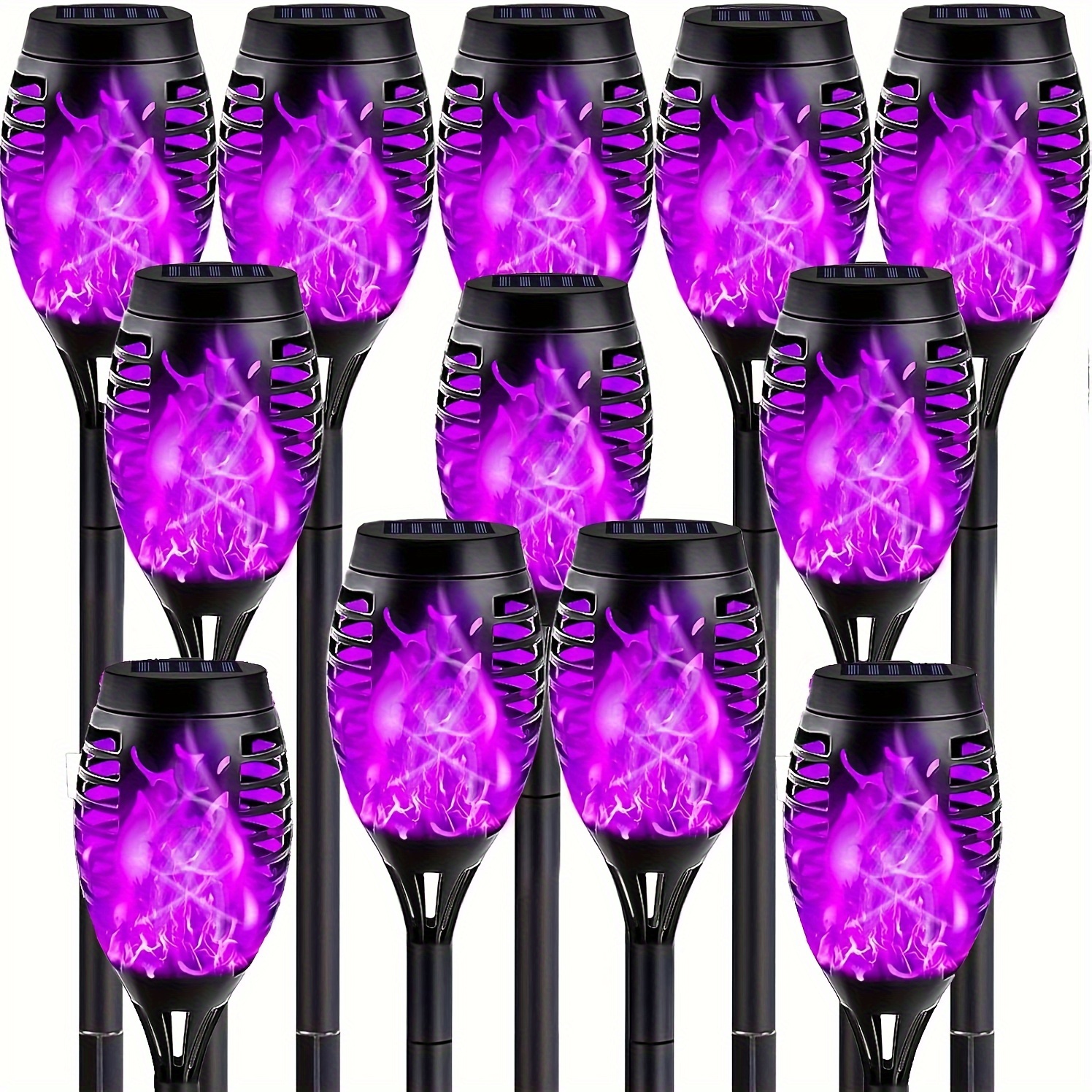 

Solar Light With Flickering Flame, Upgraded Purple Solar Halloween Lights For Halloween Decorations Outdoor, Led Torches For Outside Landscape Yard Decor (purple)