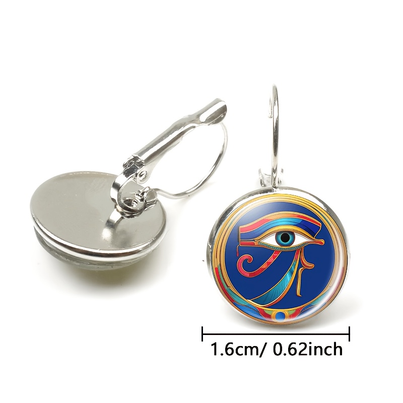 2pc Eye of Horus Pattern Inlaid Earrings Set