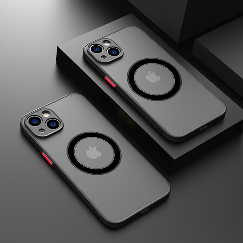 E-shop Handyhülle - Luxuriöse Matte End Magnetische Kabellose Lade-Armor Handyhülle Kompatibel mit für iPhone 11/12/13/14/15/16/17 Pro Max , mit
