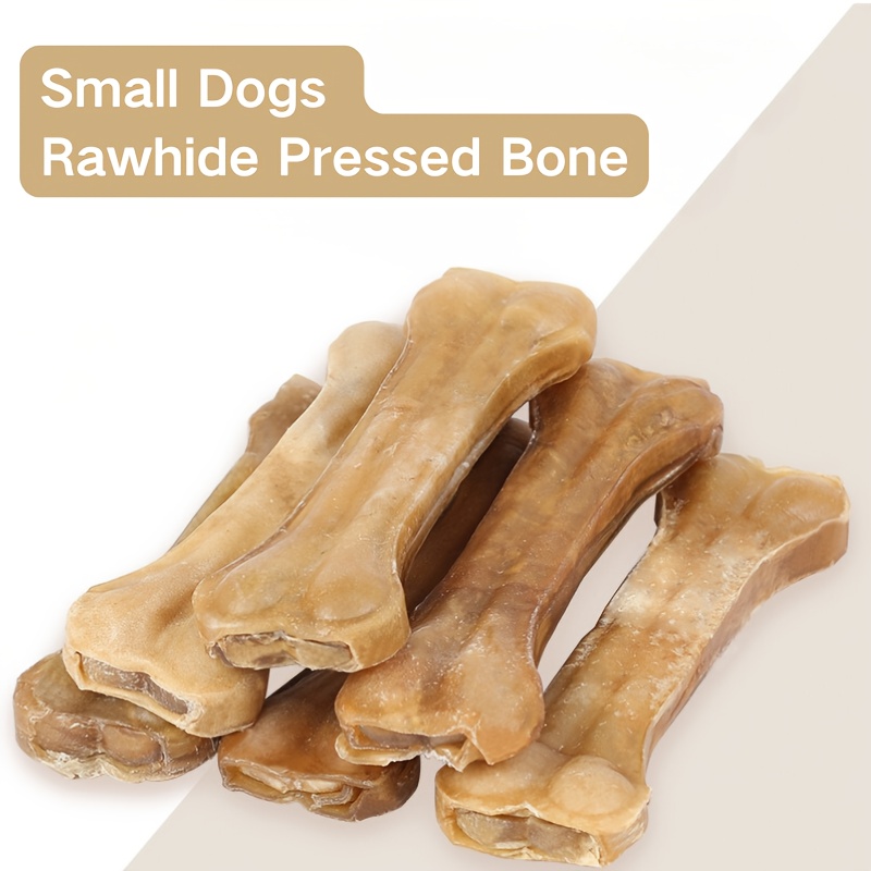 

3-pack Beef-flavored Pressed Dog Chew Bones, Non-toxic Teething Toys For Small Breeds, Rubber Material, Safe