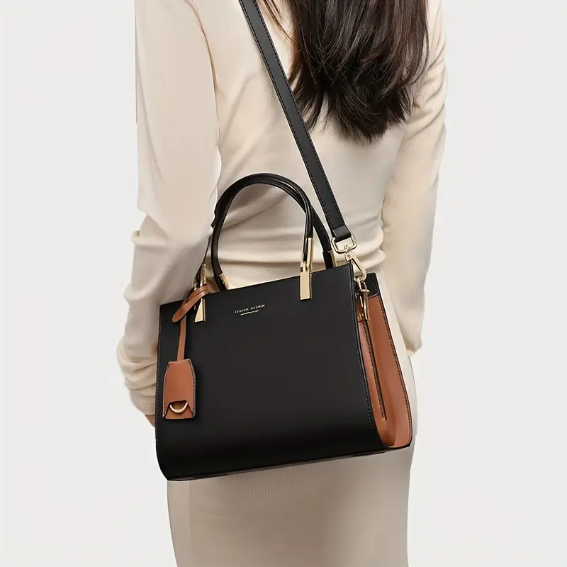 elegant genuine leather tote handbag by cobbler legend zip closure removable strap and tassel detail everyday use Product details 2