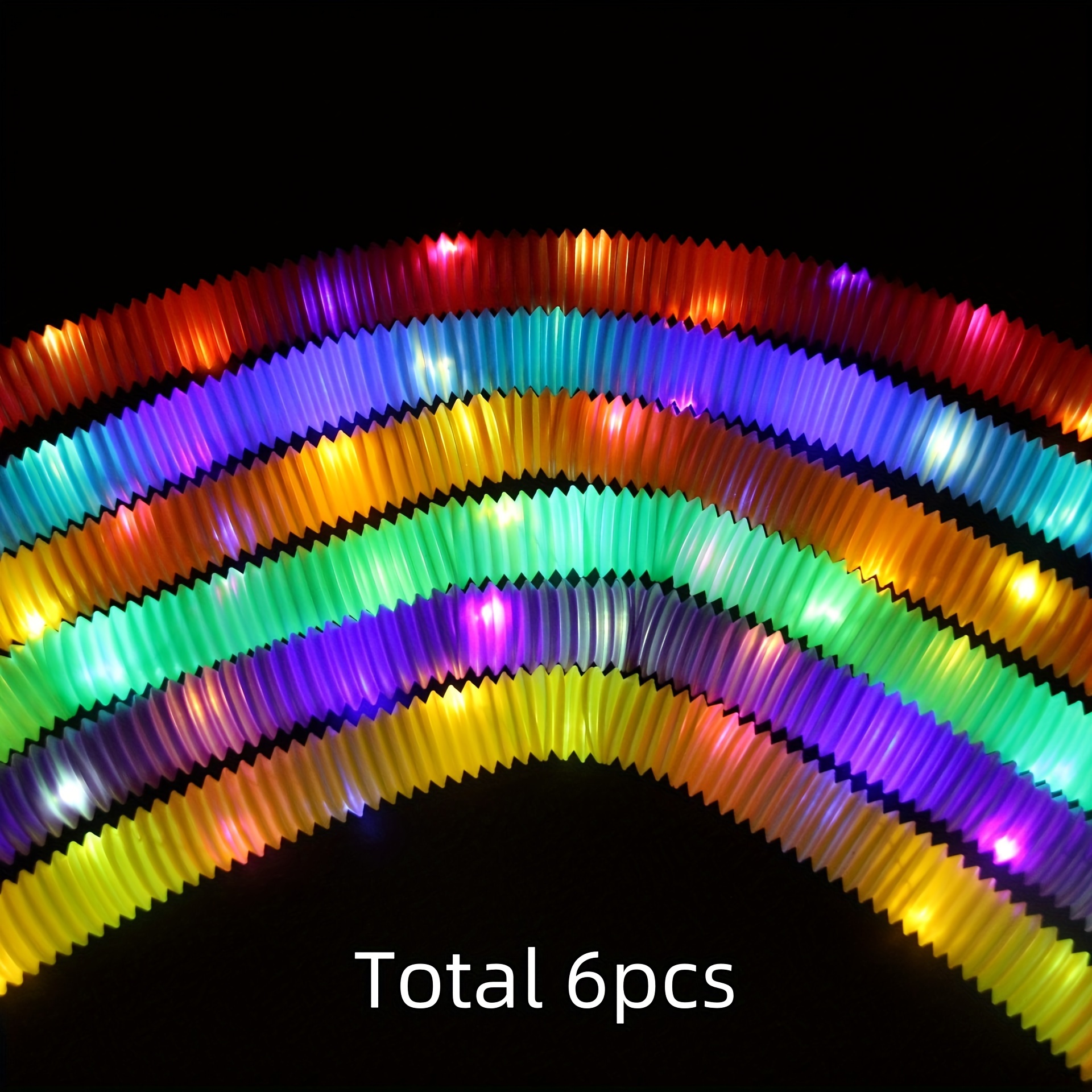 6 12 24pcs Colorful Light Up Sticks Led Glow Sticks In The Dark Party  Supplies Light Up Pop Tubes Sensory Toys, Shop Now For Limited-time Deals