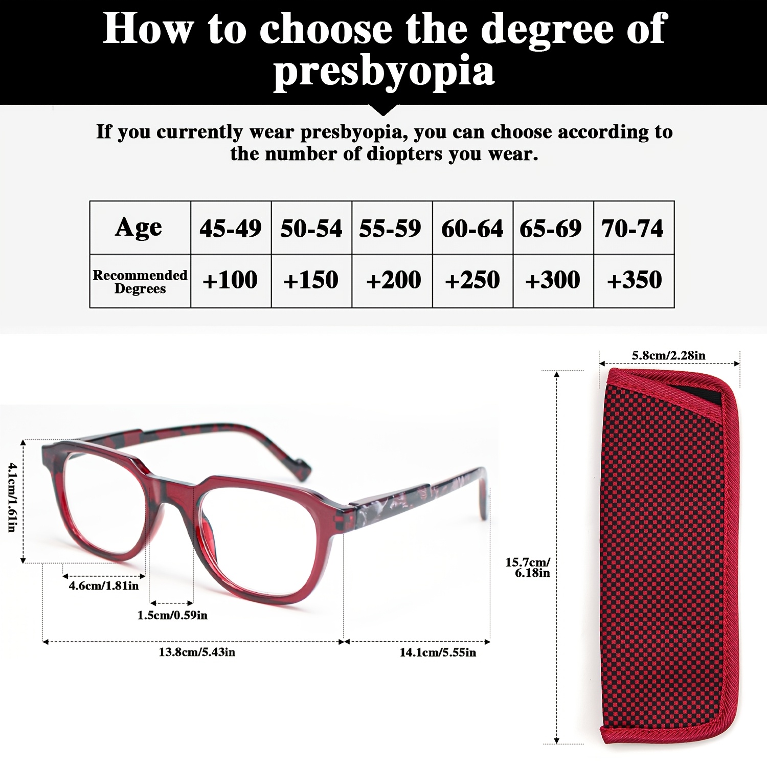Elegant Fashionable Rectangular Frame Reading Glasses