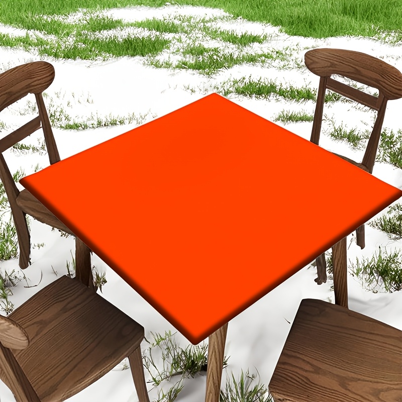 TEMU 1pc Elastic Polyester Square Tablecloth, Solid, 36x36 Inch, Versatile Style, For Kitchen, Dining, Party, Outdoor Use, Home Decor_yy03130017