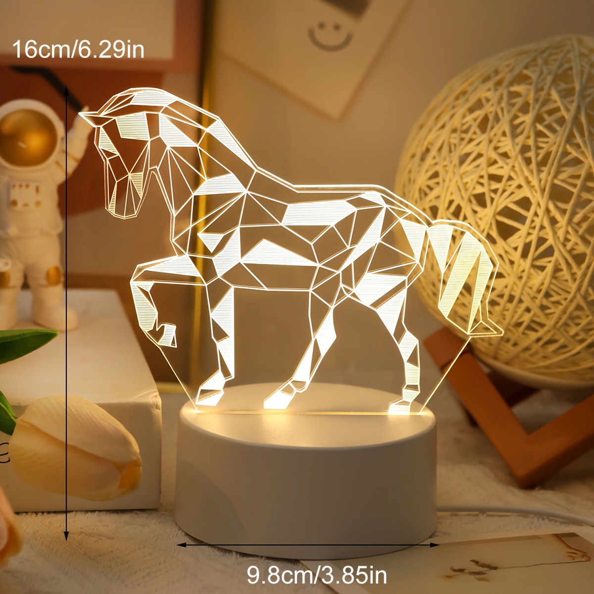 Lampada da notte 3D Lampada da notte Testa di squalo Lampada da tavolo USB Lampada  da notte Lampada 3D Lampada a led Luce notturna per bambini Luci notturne a  led visive Illusione