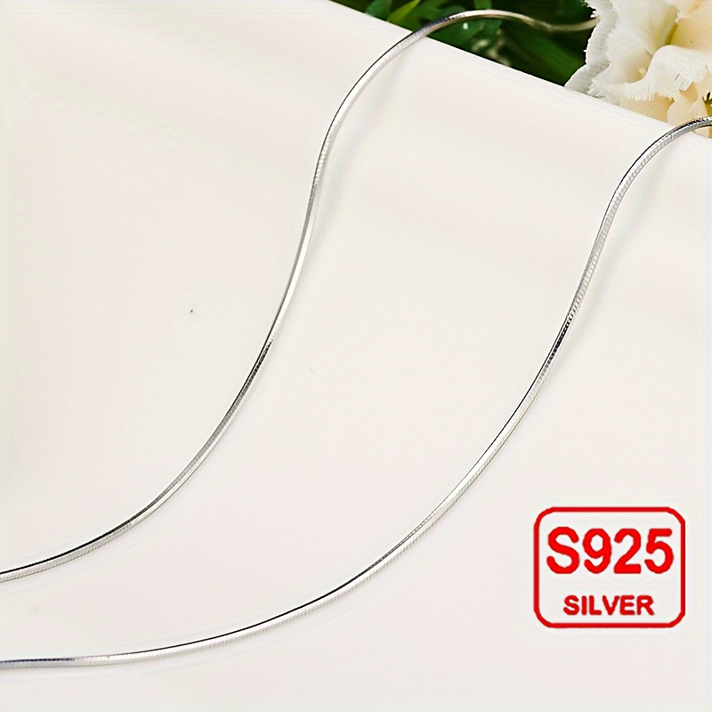 925 Silver Round Snake Bone Chain Necklace for Couples