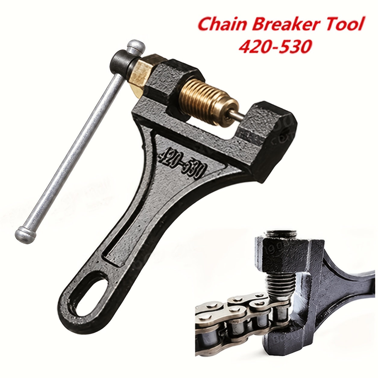 TEMU Heavy Duty Chain Breaker Tool #420-530, Universal Drive Chain Cutter And Tool For Dirt Bike, Atv, , Go Kart, Scooter, Motorcycle Chain