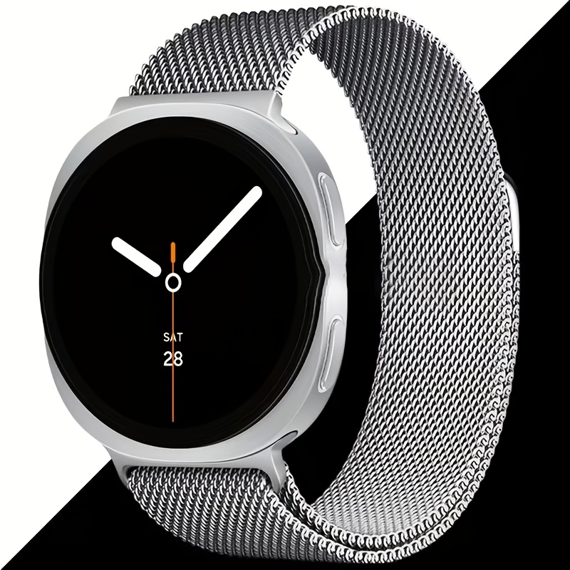 E-shop Milanese Loop Metallarmband für for Samsung for Galaxy Watch 8 44mm & 40mm Damen/Herren, Atmungsaktives Magnet-Armband verstellbarer Armband für