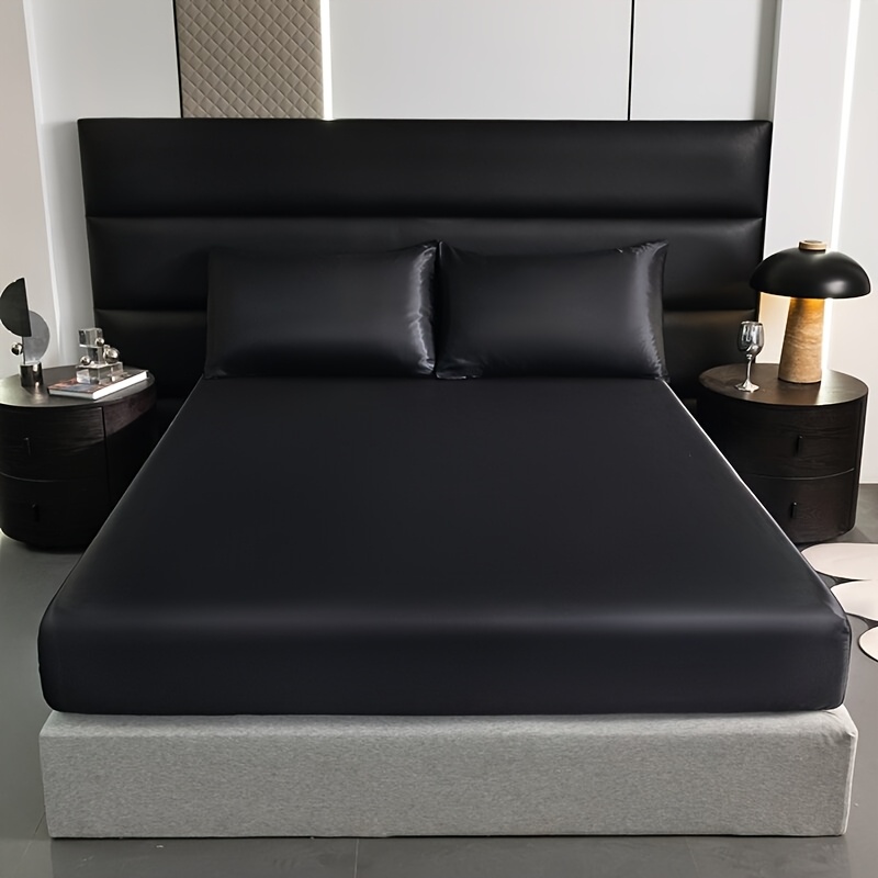 TEMU 1 Luxurious Solid Satin Sheet For Soft And Comfortable Bedding - Ideal For Bedrooms And Guest Rooms