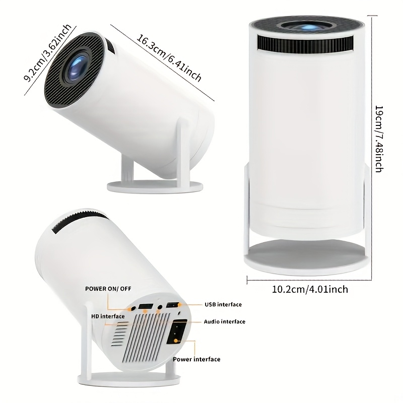 TEMU Hd Projector, Built-in Android 11 , Dual-band Wifi And Bt 5.2, 2 200 Lumens, High-fidelity Speakers, Native 1080p Support 4k, 180° Flexible