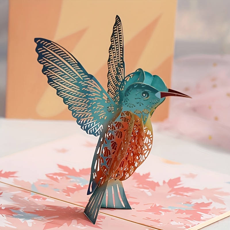 

3d Pop-up Hummingbird Greeting Card For All Occasions - Perfect For Birthdays, Mother's Day, Valentine's Day, Thank You Notes & More - Recipient, Daily Office Supplies - 1pc
