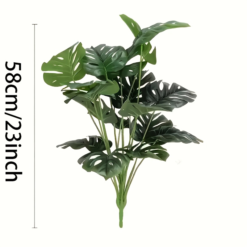 Image of 23-inch, High-quality Monstera Leaves Bamboo, Uv Resistant - Realistic Green Plant Home And Office Decoration Gift, No Maintenance Required, Evergreen Suitable For , Room Types, Indoor And Outdoor