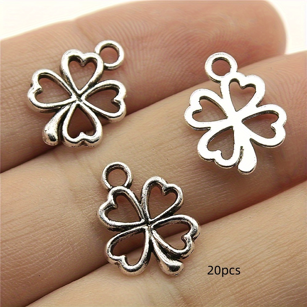 20pcs Clover Pendant Charm Jewelry Necklace Bracelet Jewelry Pendant Making Accessories Diy Craft 17x13mm