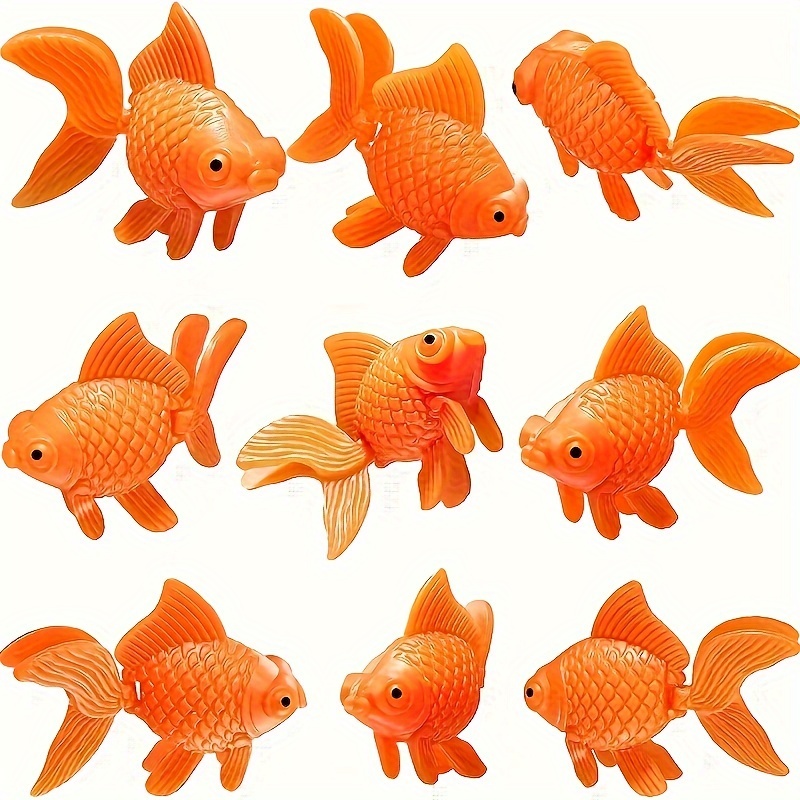 

5pcs Vibrant Orange Goldfish - Lifelike Floating Artificial Aquarium Decor, Pvc Fake Fish For Realistic Ambiance, Aquarium Accessories