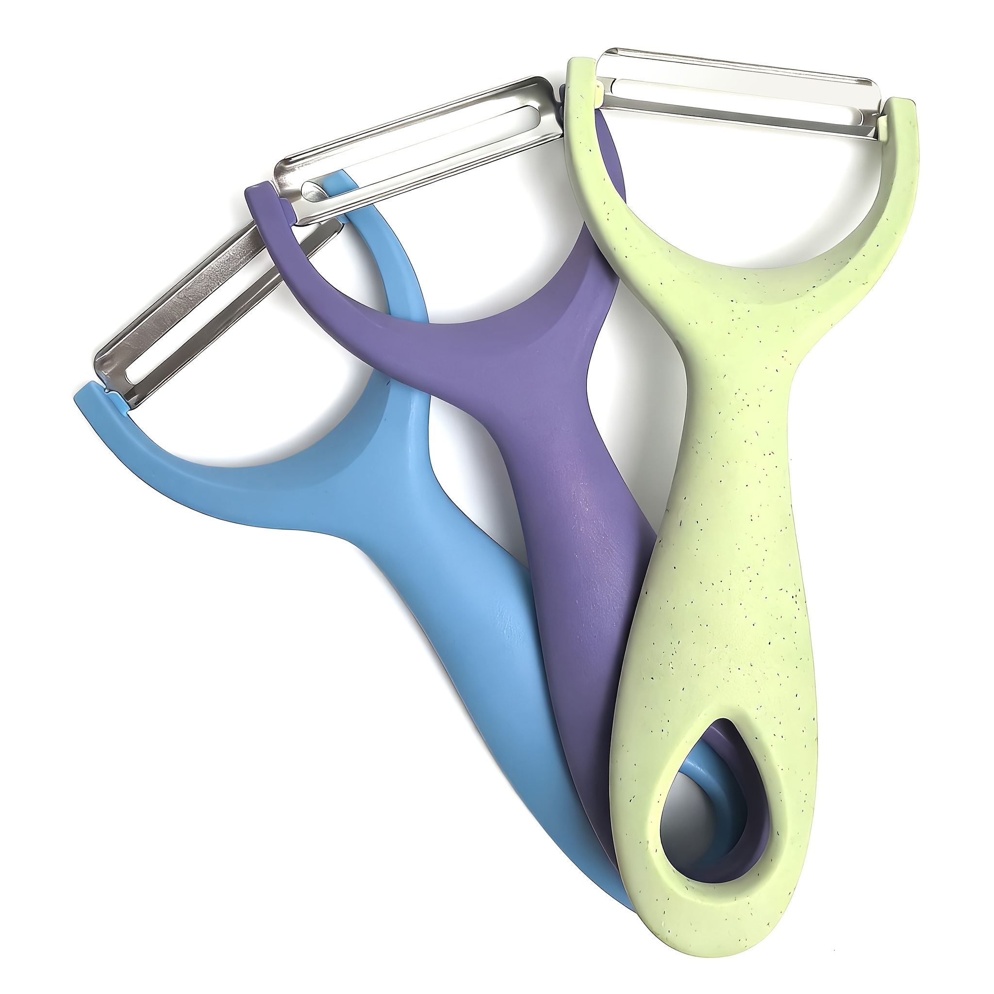 Image of 3pcs Ultra- Steel Vegetable Peeler, Thin Peel Fruit Peeler, Ergonomic Handle Kitchen Gadget For Carrot Potato