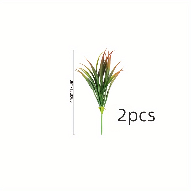 Artificial Tropical Grasses 2 Pack - Uv Resistant Fake Plant Decor For Outdoor Planters, Patio, Front Porch - Plastic Shrubs For Home Décor - Holiday Themed For Christmas, Halloween, Easter, 17.3"