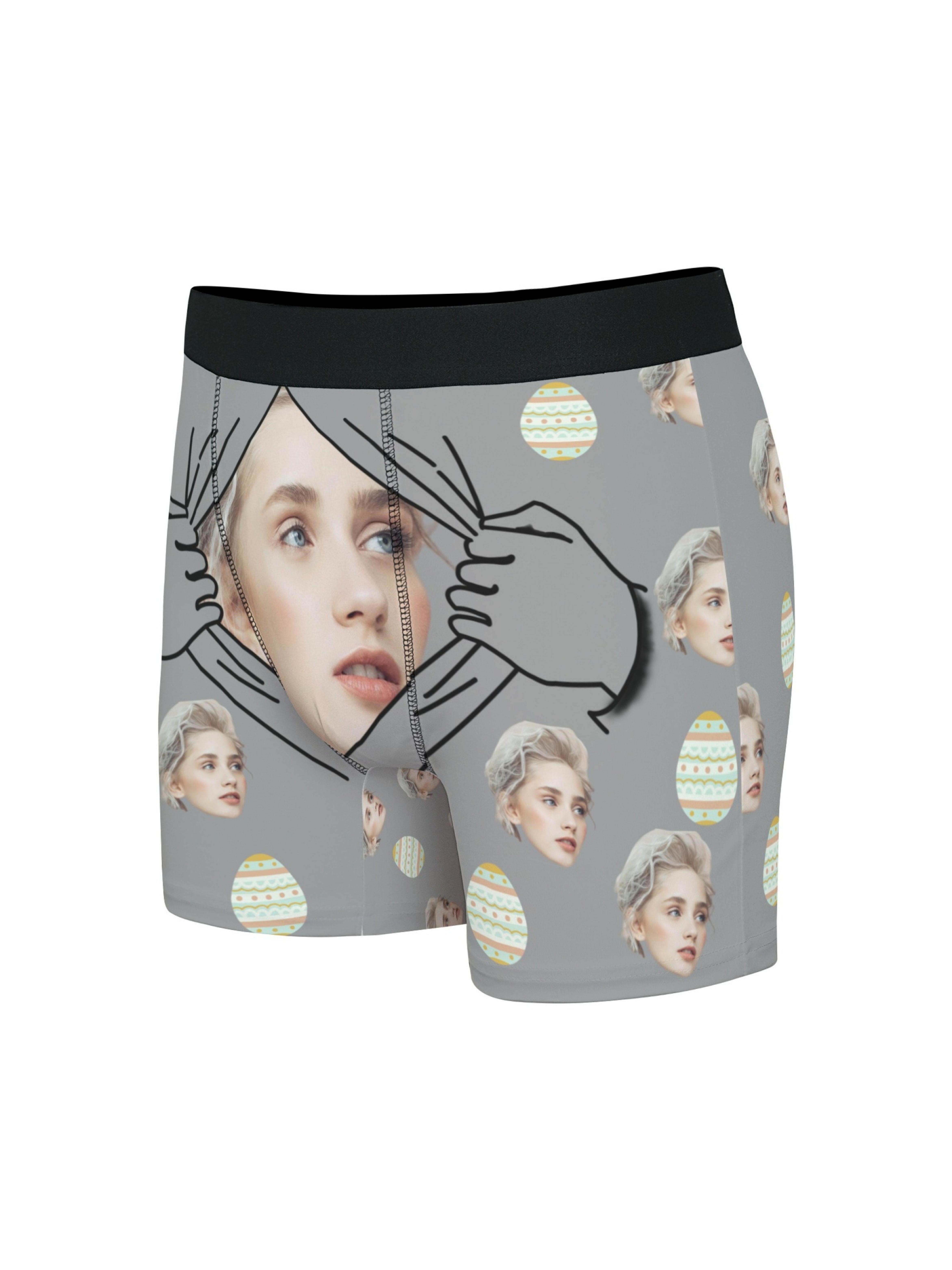 Custom Girlfrtiend Wife Faces Print Boxer Briefs for Men Funny