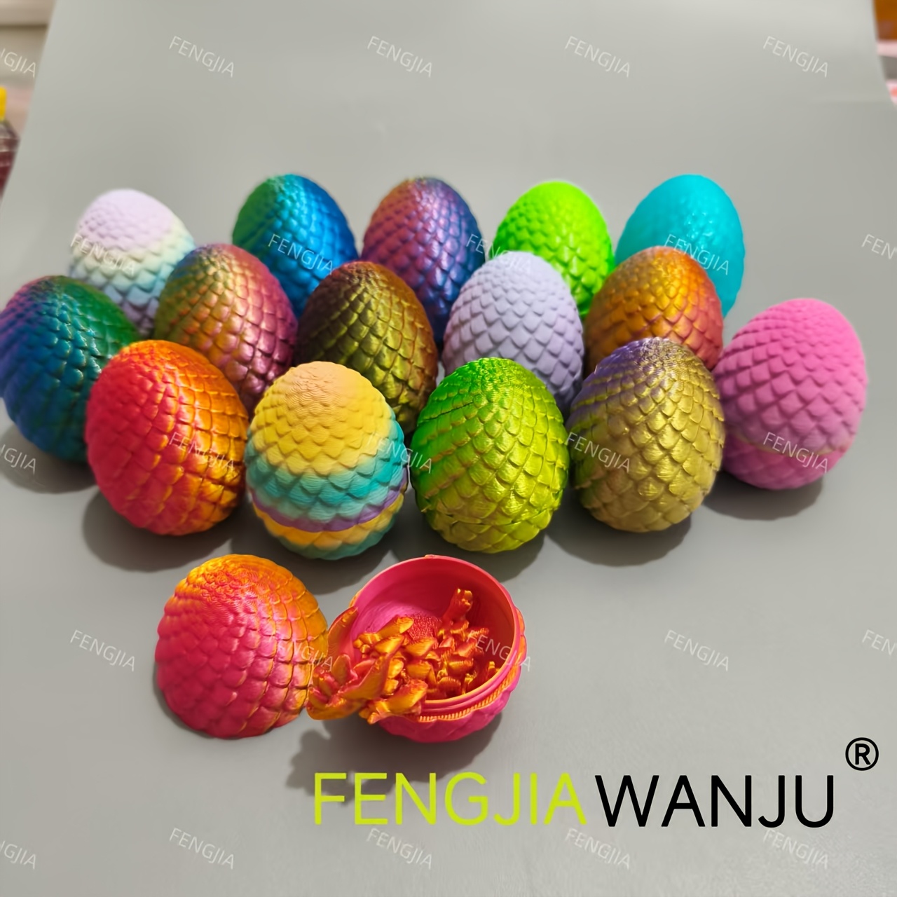TEMU Set Of 40 Decorative Statues Featuring 3d Printed Dragons And Eggs - Includes 20 Dragons (5.04 Inches) And 20 Eggs (2.28 Inches), Designed In