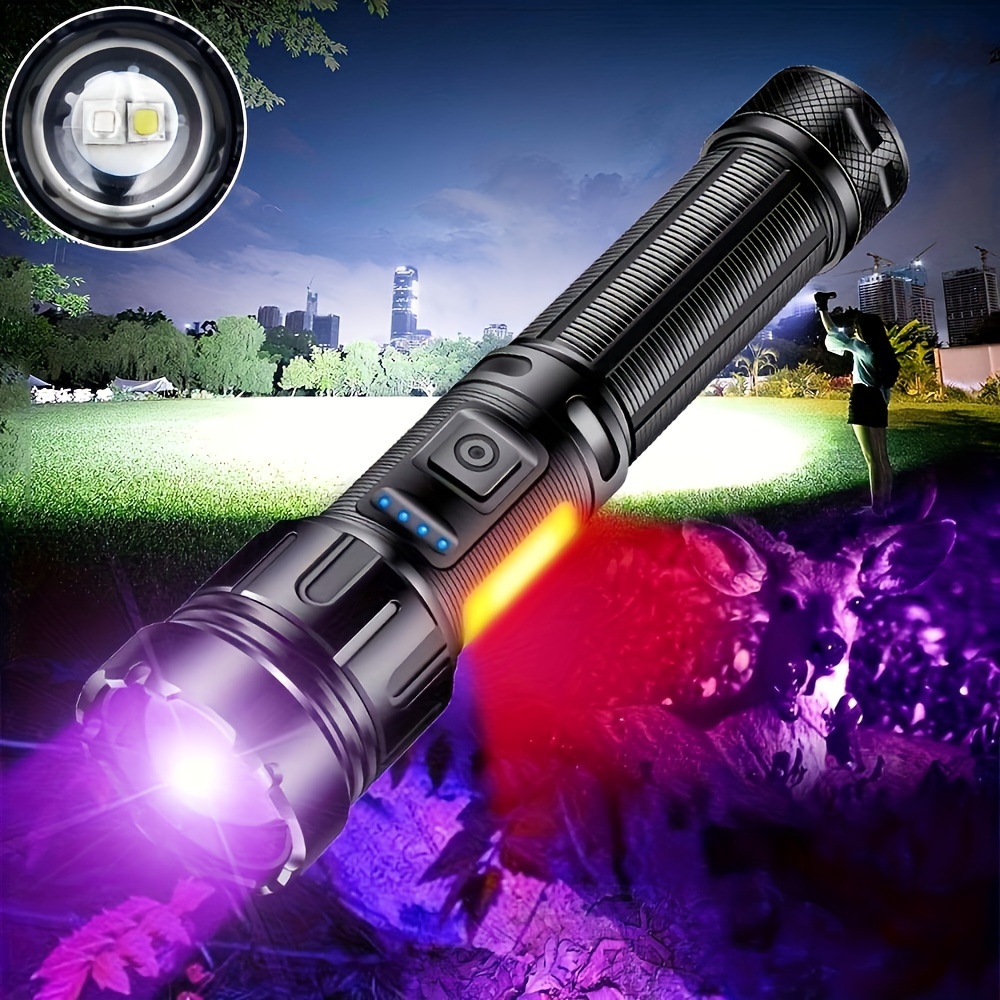 

High And Uv Flashlight, Usb-c Rechargeable Blacklight Flashlight, Blood Tracking Pet Urine Detection Light, Lamp With Magnetic Base