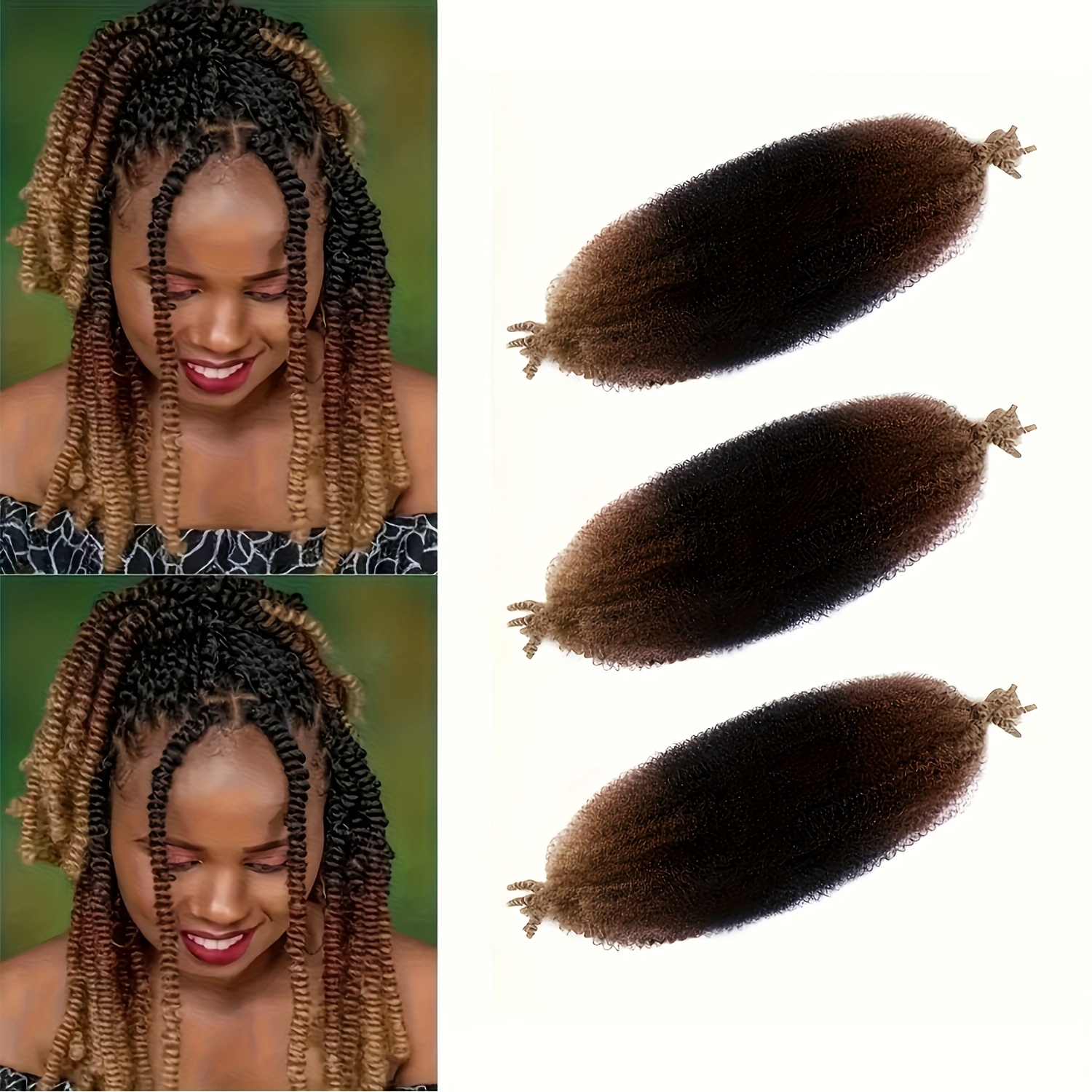 TEMU 3 Packs Of Twist Hair, 8-inch Pre-separated Elastic African-style Twist Hair