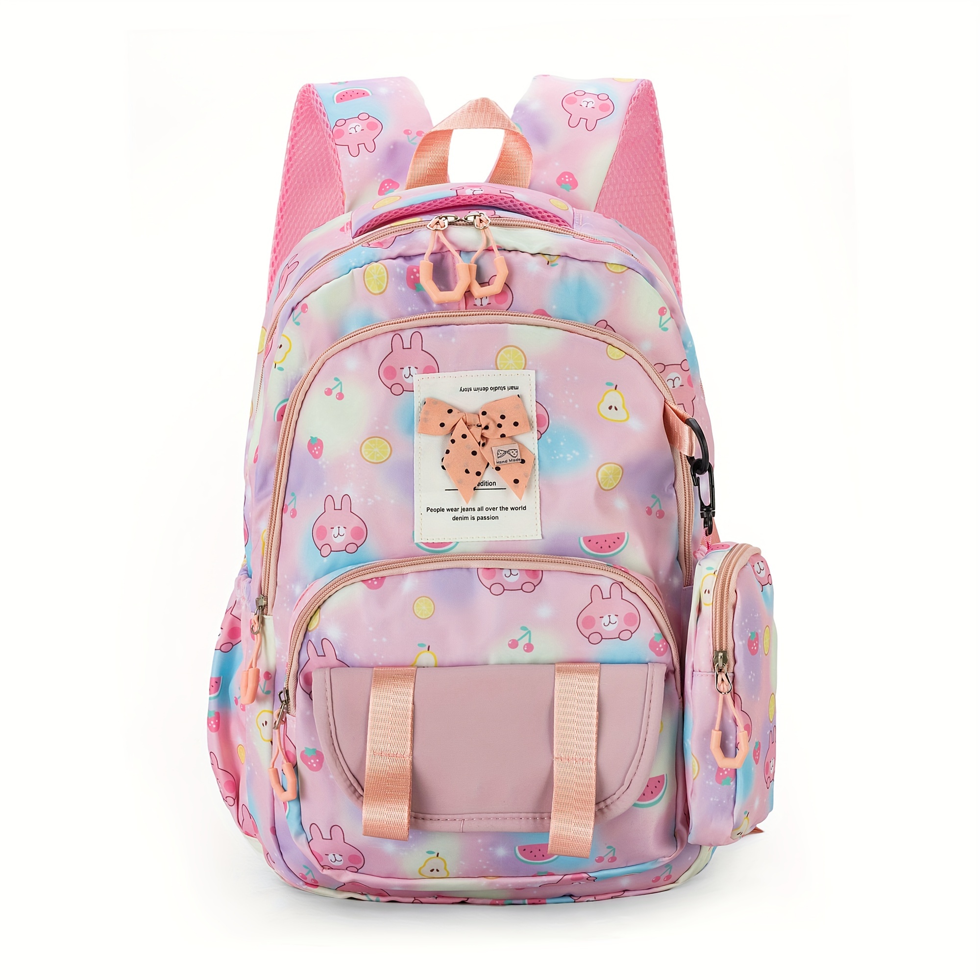 Cartoon Pattern Backpack Cute Preppy Style Schoolbag Casual - Temu ...