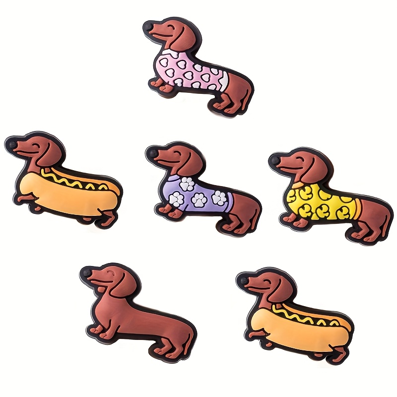 Dog Shoe Decoration Charms, 6pcs Cute Animal Dog Pet Shoe Charms Pack Fit For Shoe Wristband Sandals, Pvc Shoe Charm Accessories For Party Favor Holiday Birthday Gifts