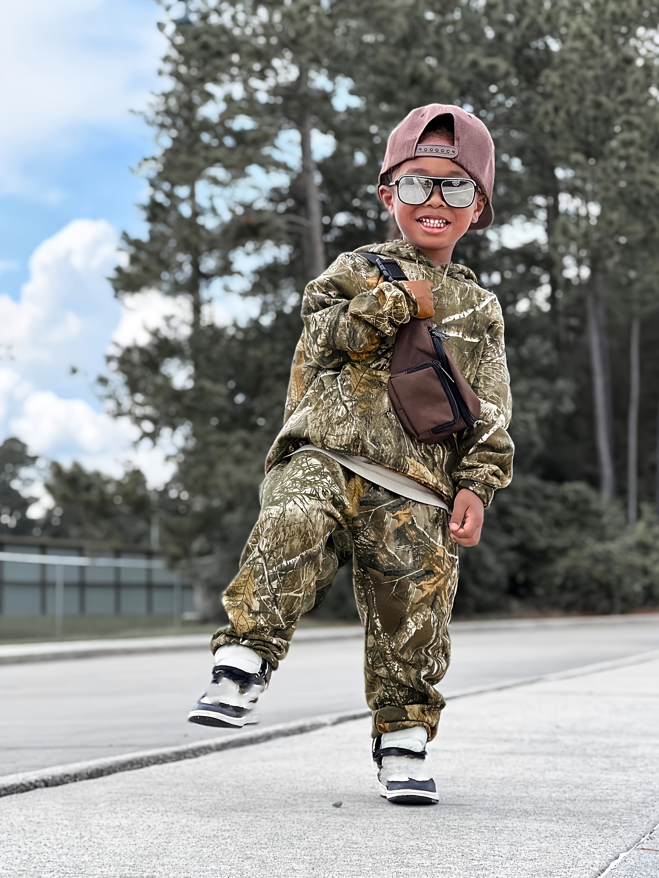 Camouflage Pantalon Camuflado Para Bebe Conjunto Exterior Capucha