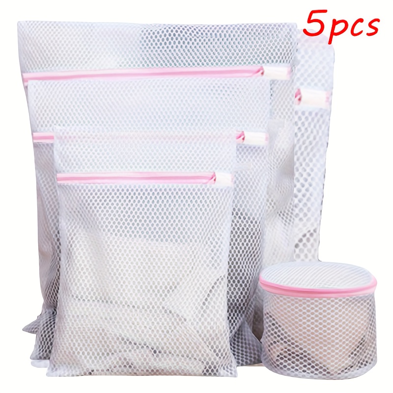 TEMU 5pcs Mesh Laundry Bag For - Protects Clothes During Machine Wash - Thickened Webbing For - Ideal For Underwear, Bras, And Socks, Laundry Bags