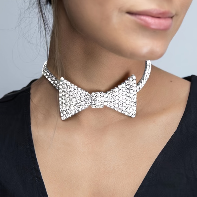 

- Full Diamond New Product Necklace Choker With Bow Sexy