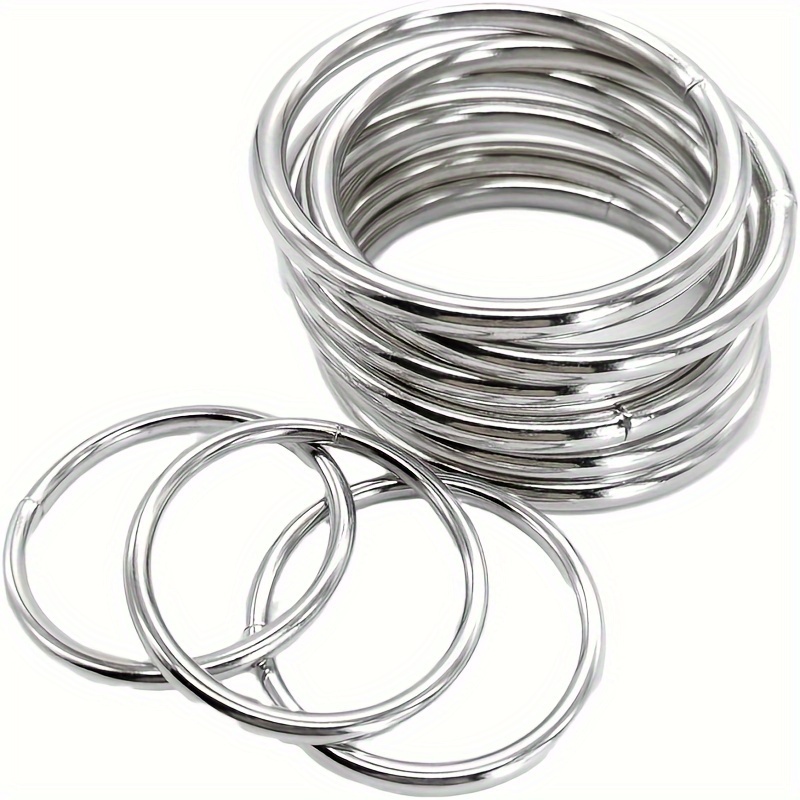 

10pcs 2- Silvery Steel O- For Macrame Hangers - Metal , No-soldering Craft Supplies