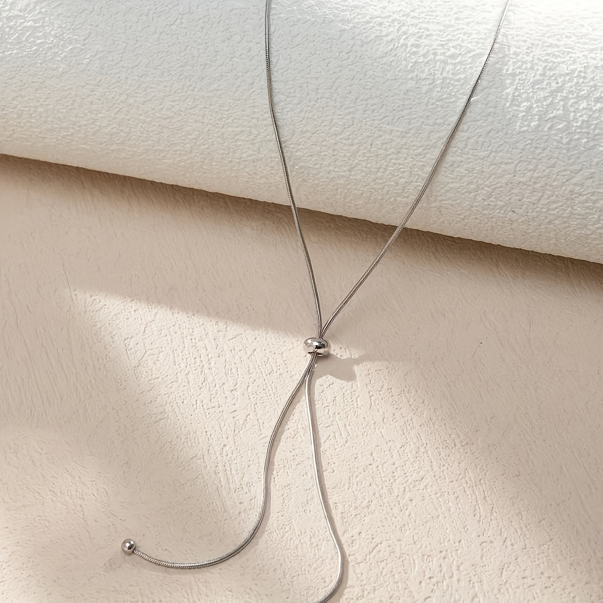 TEMU 1pc Of Sexy, Trendy, Elegant, Adjustable Pull-through Y-shaped Necklace