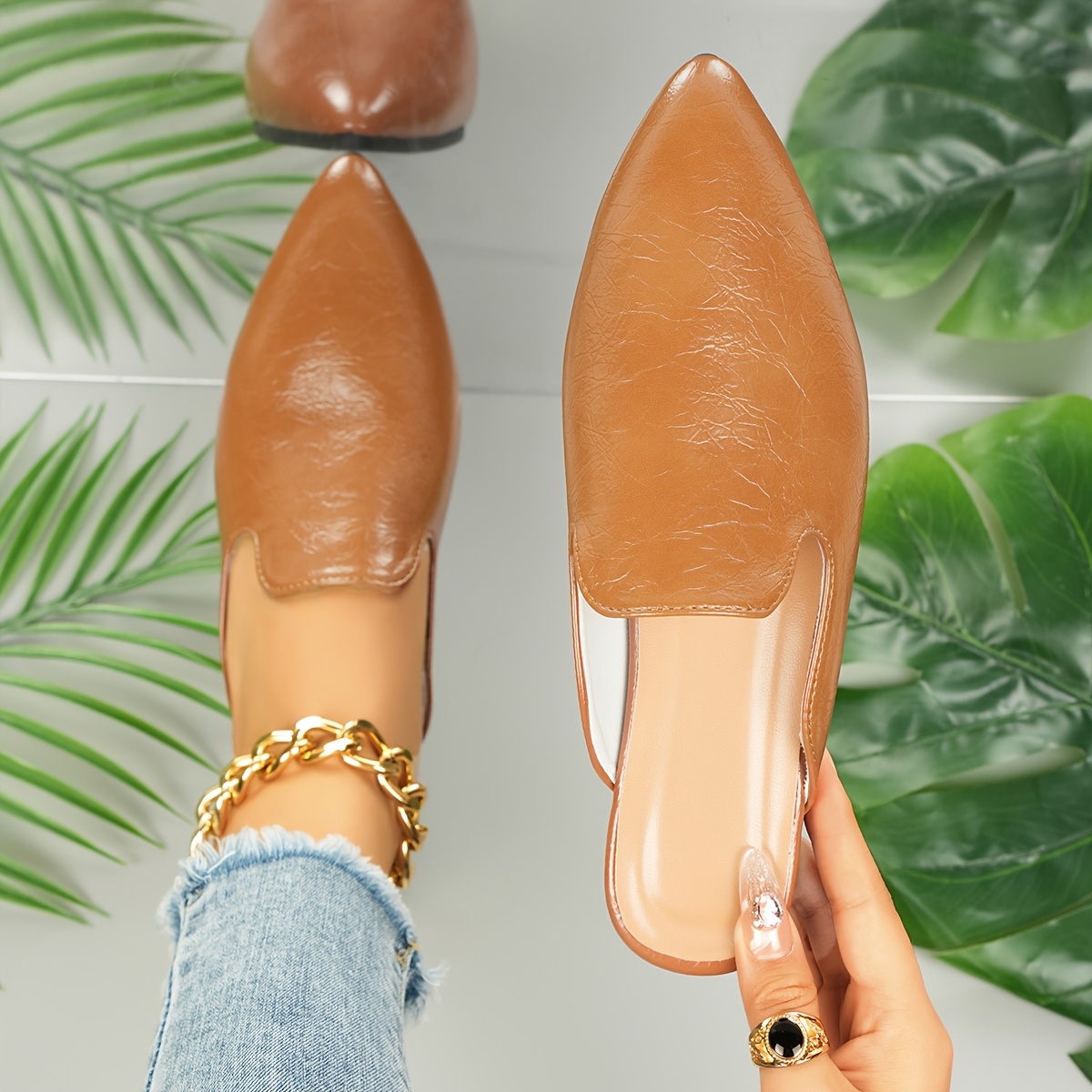 women's 2025 retro closed toe mules spring/ Temu Canada