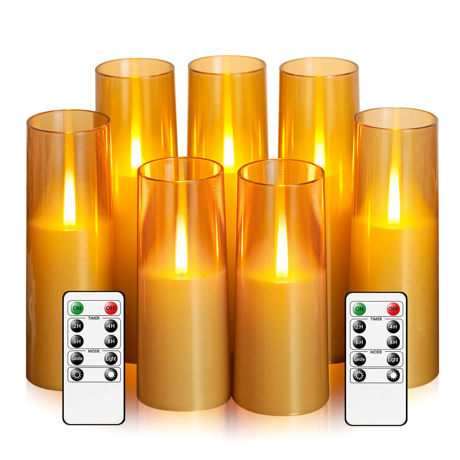 7pcs Set Flickering Flameless Candles Battery Powered