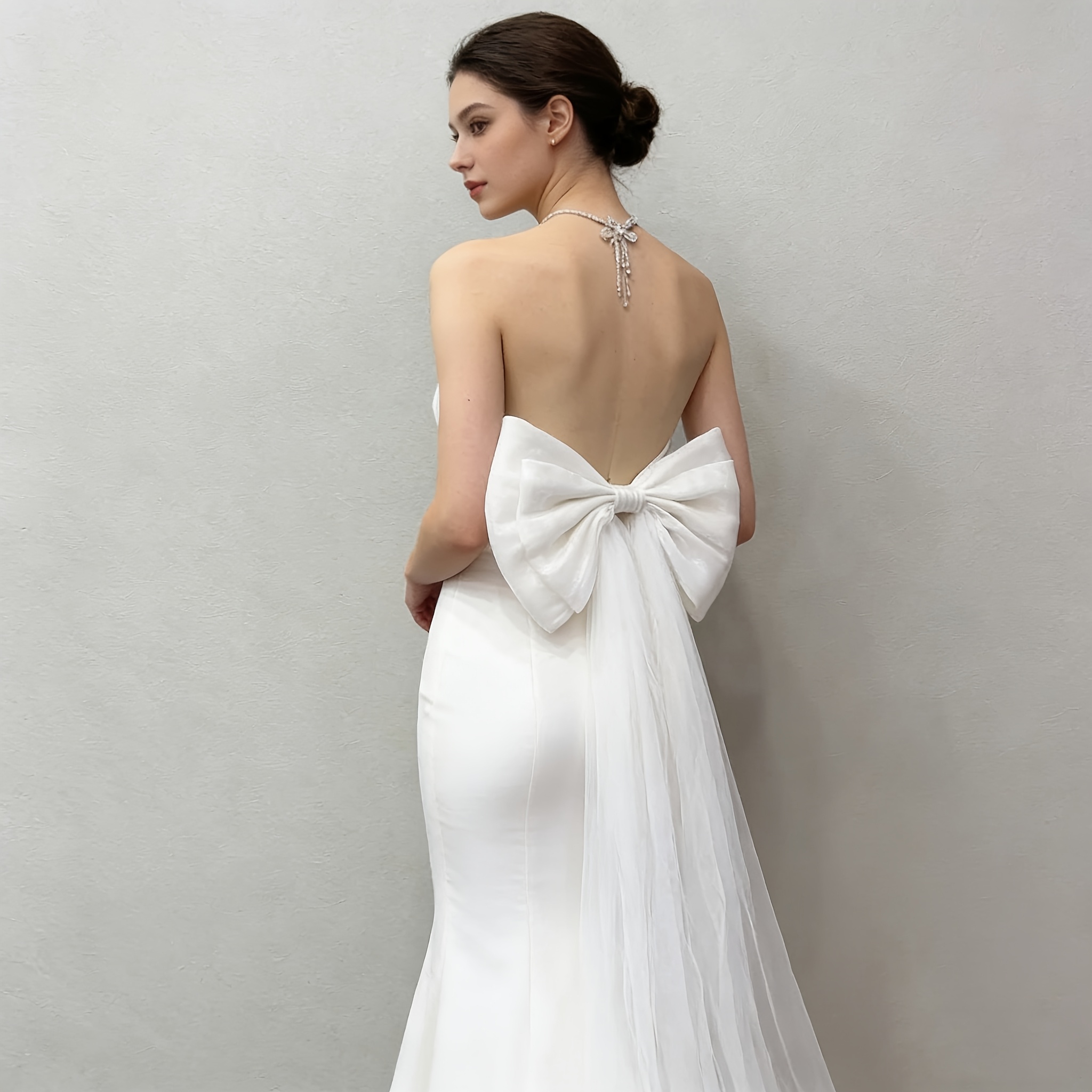 bridal shower dress with bow on back Simple Bride Wedding Dresses with Bow Back – loveangeldress
