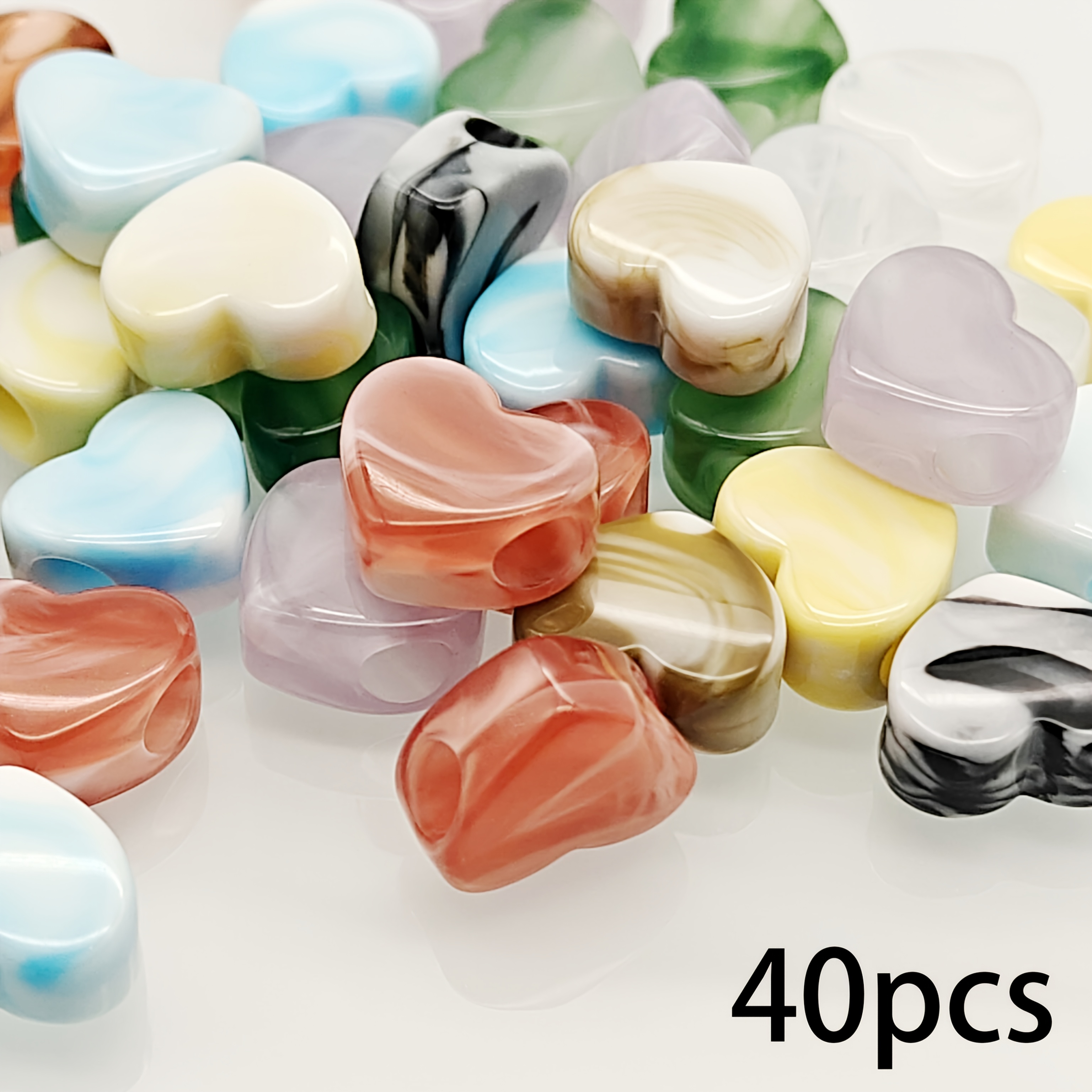 TEMU 40pcs (40pcs) Large Hole - 14mm Suitable For Diy Crafts, Making, Keychains & Bag Charms | Pre-cut Holes For | Compatible For Beading Supplies,