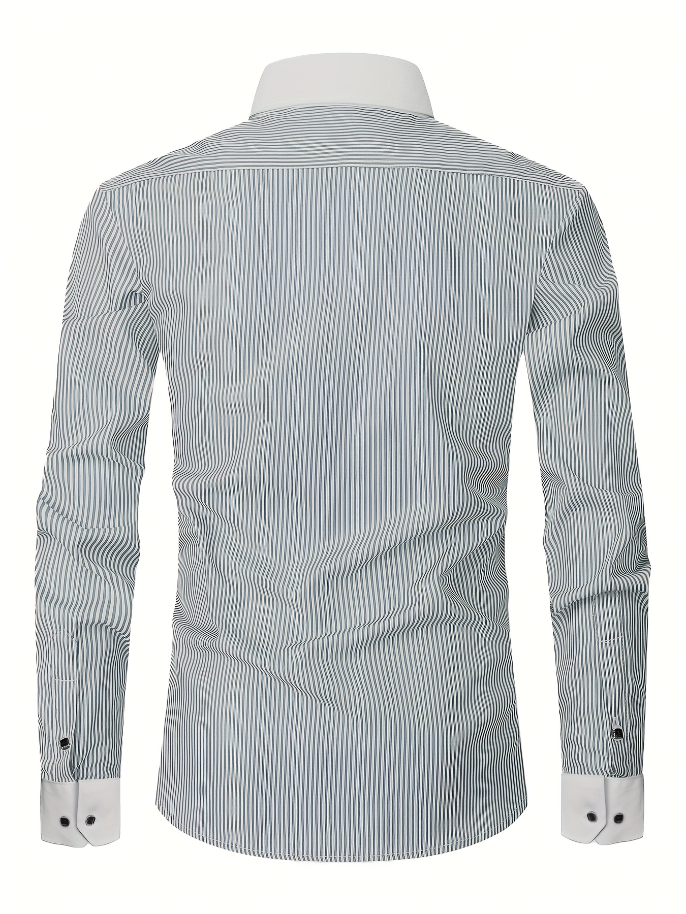 slim fit dress slacks Steven Land Men's 100% Cotton Solid Silver French Cuff Non-Iron Dress Shirt, 16 1/2 / 36/37 main image 1