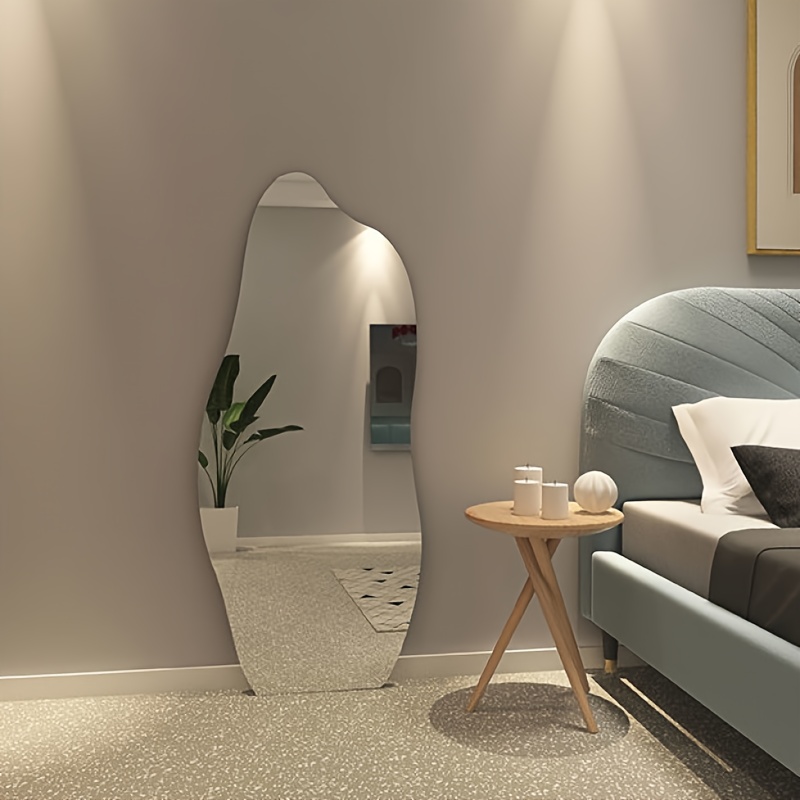 unique asymmetrical wall   frameless curvy   room bathroom entryway decor   accent with   hook irregular details 0