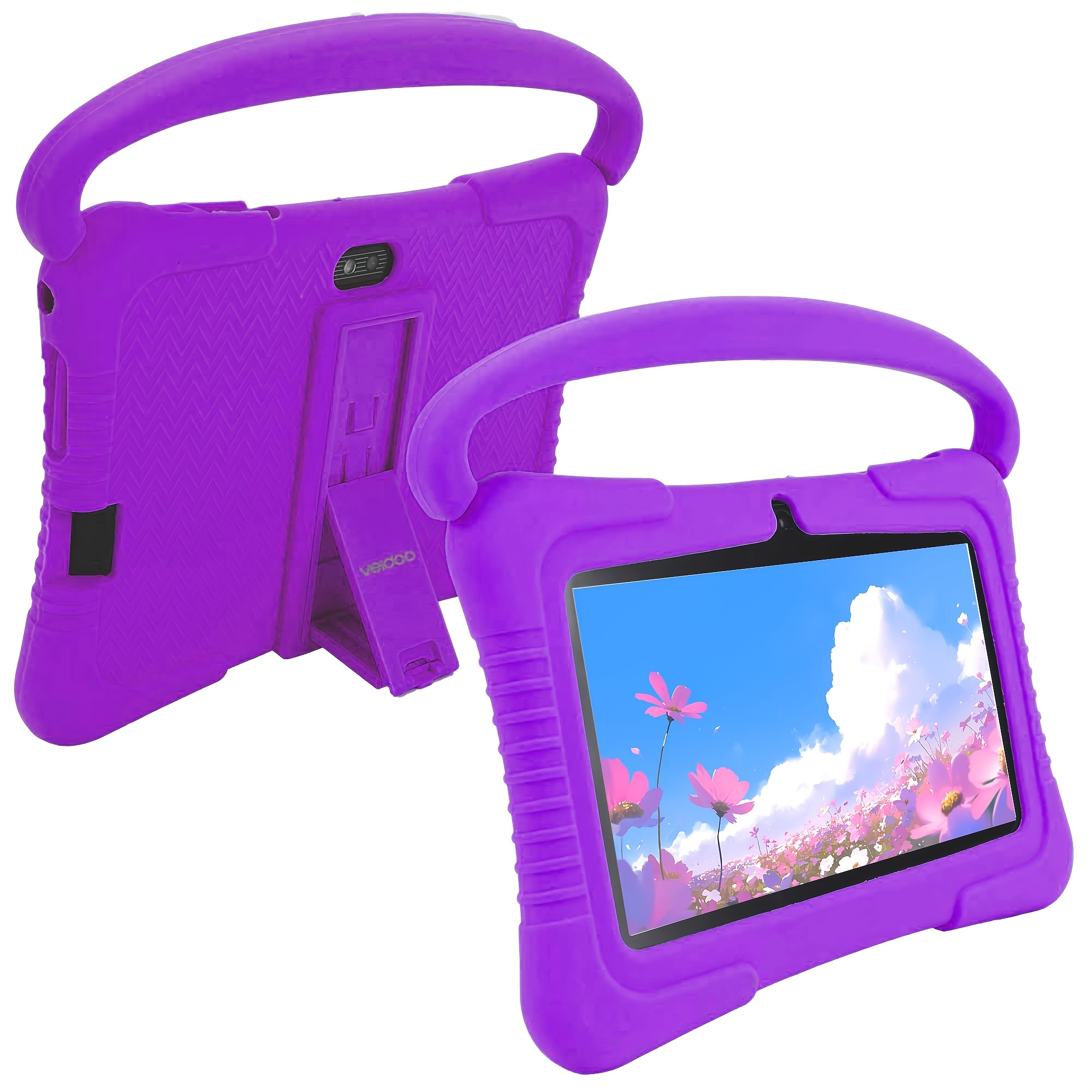 Veidoo, 7 Inch Kids Tablet, 2gb +32gb Rom, Screen, Wifi, Dual Camera, Educational Games, App, Tablet, Tablet With Silicone Cover (pink)
