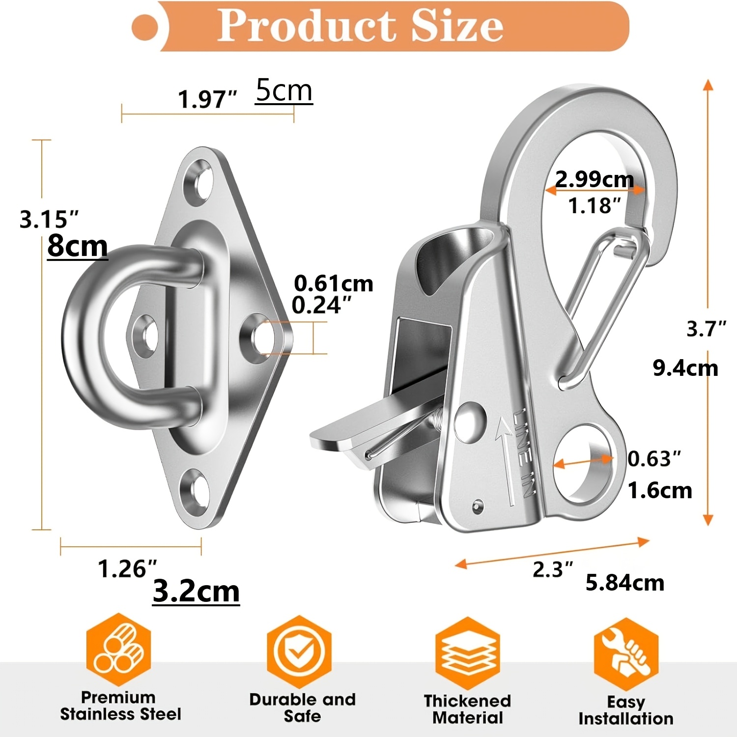 Stainless Steel Boat Anchor Hook with Sliding Function