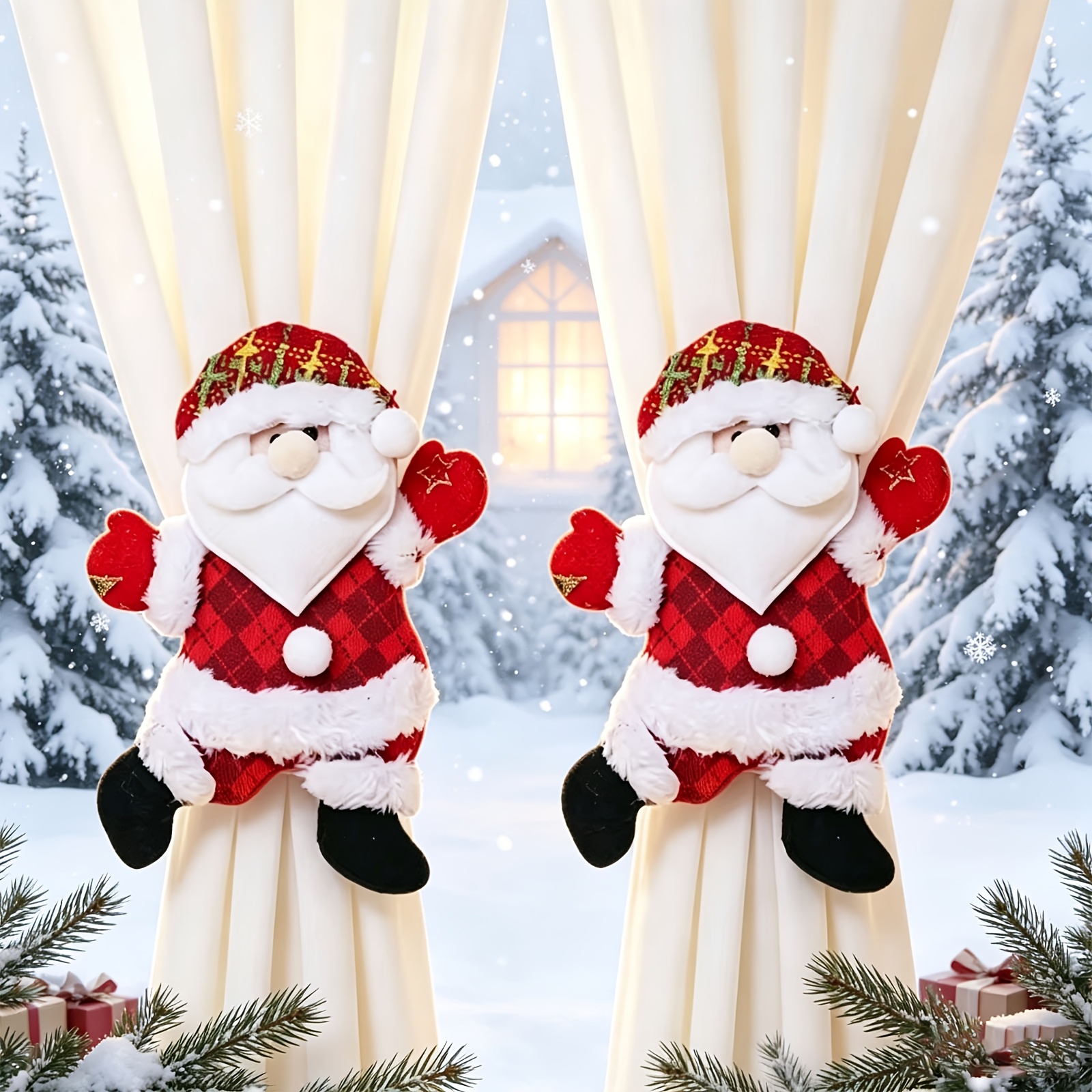 TEMU Set creativi fermagli per tende a forma di natalizi 2026, nuovi per Natale, porta per decorazioni festive natalizie, decorazioni per la casa